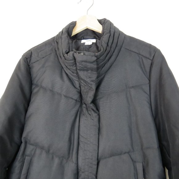 HELMUT LANG Women's Black Coated Cotton Down Puffer Coat L Outerwear - Picture 2 of 9